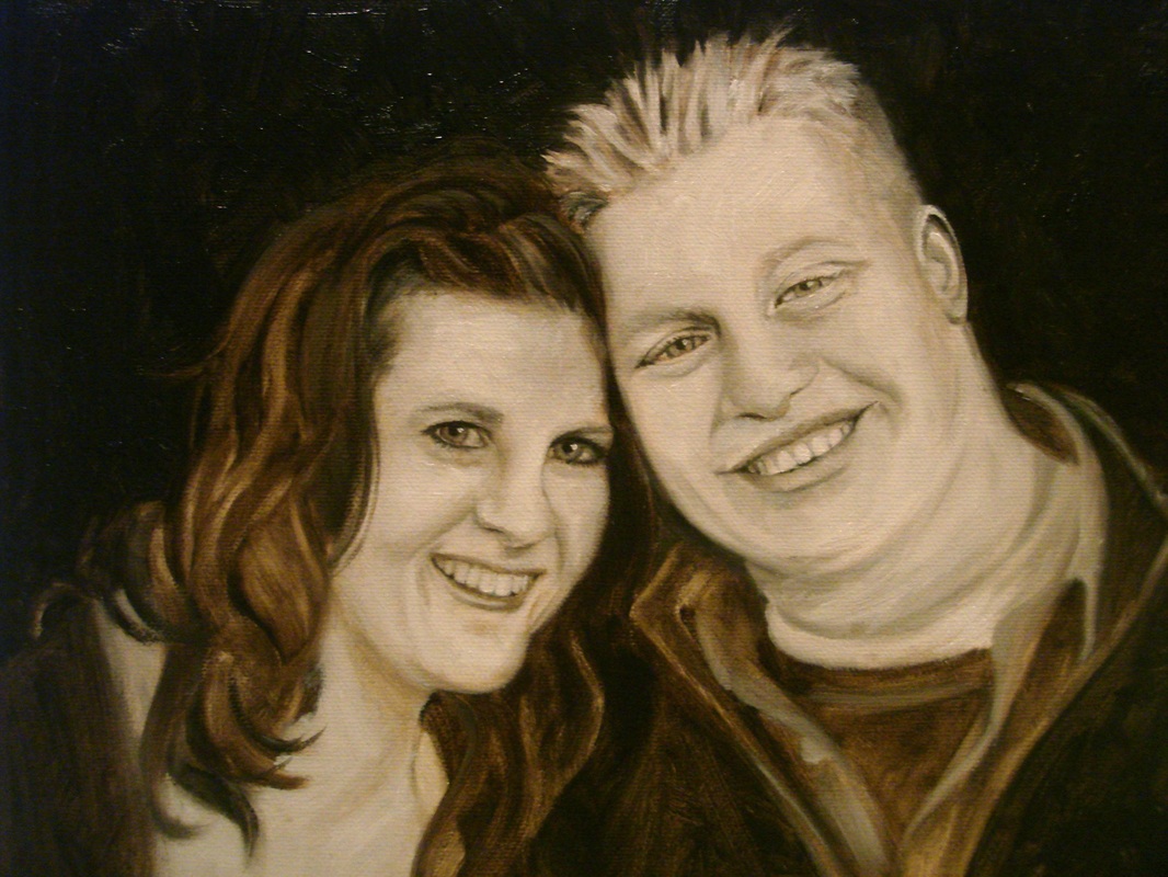 oil painting couple by shannon christensen