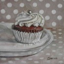 oil painting cupcake