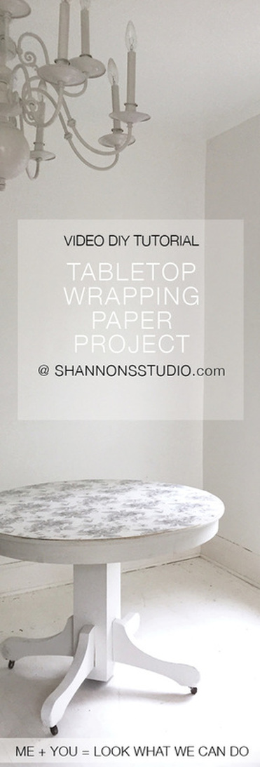 Photo Shannon Christensen DIY Gift Wrap Tabletop Project @ Shannon's Studio Exclusive Wrapping Paper
