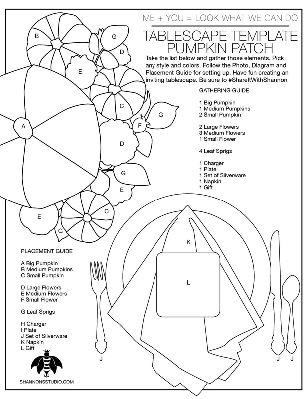 Shannon's Studio Company Tablescape Templates™ Pumpkin Patch Diagram