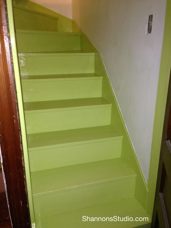 StudioHouse attic stairs to the sewing room • Shannon's StudioHouse