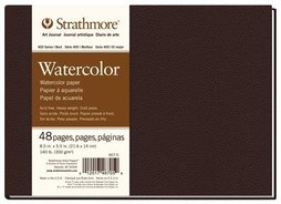 Shannon Christensen Supplies list for Iron-on Glitter Vinyl Book Cover Strathmore Watercolor Art Journal 400 Series 48 pages 140lb 8
