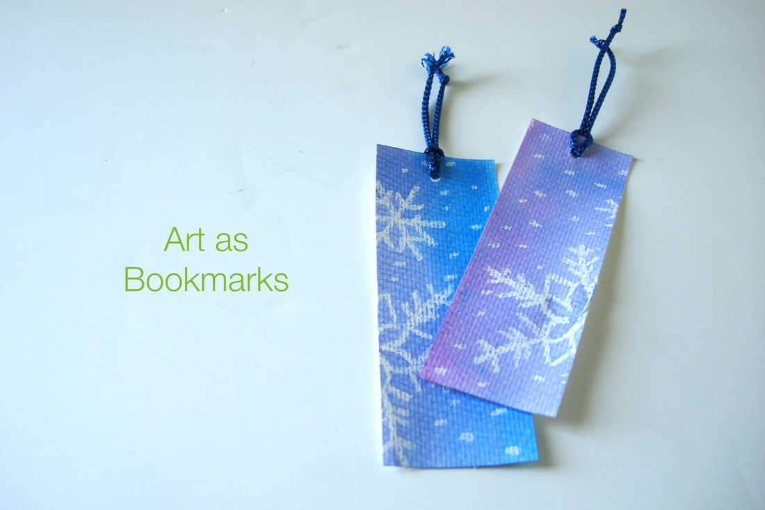 DIY Watercolor snowflake art as bookmarks • Shannon Christensen