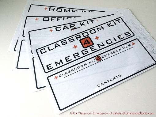 ShannonsStudio.com Emergency Kit Labels