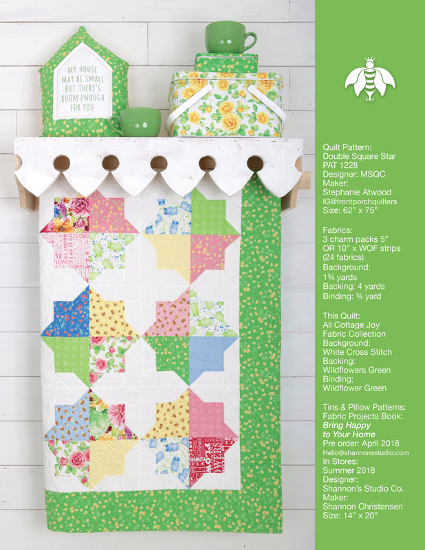 MSQC's Double Square Star Quilt using Shannon Christensen's Cottage Joy Fabric Collection