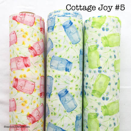 Shannon Christensen Cottage Joy Fabric collection 3 colors of Joy in a Jar
